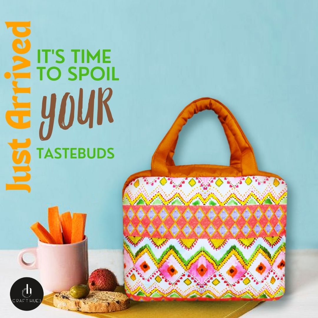 Pink Ikkat Lunch Bag