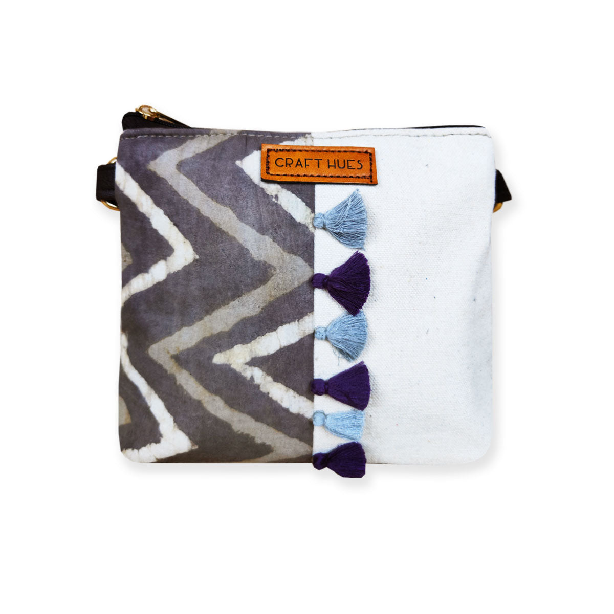 Grey Purple Sling/Pouch Bag Combo
