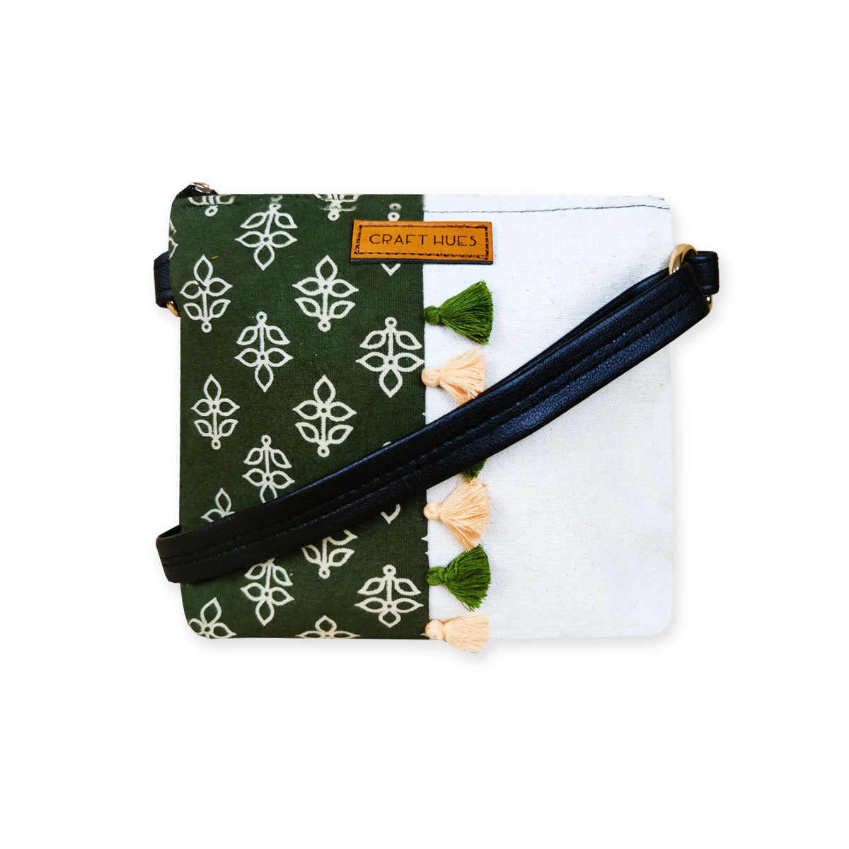 Green Leaves Tiles Sling/Pouch Bag Combo