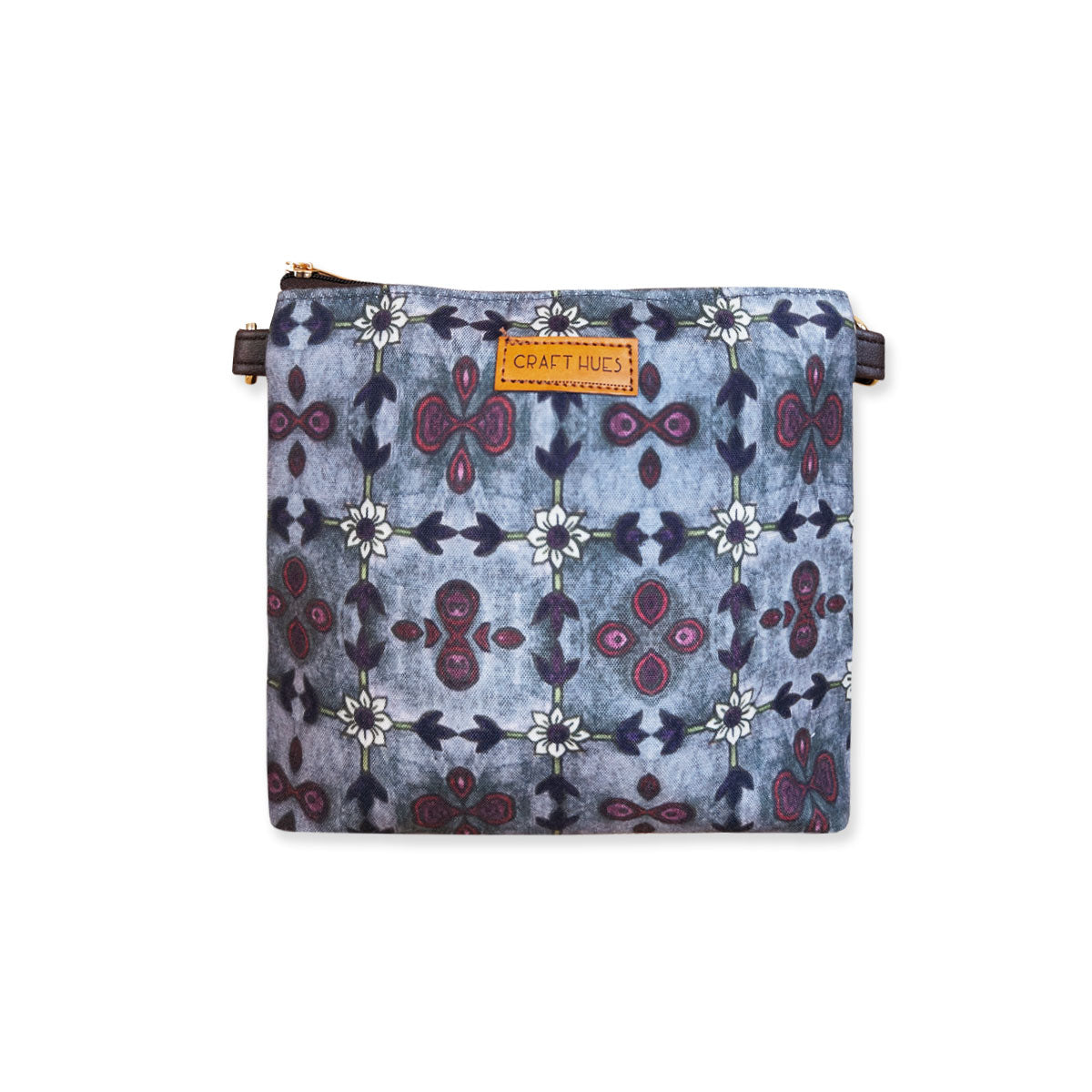 Grey Mughal Floral Sling Bag