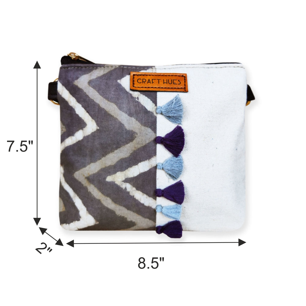 Grey Purple Sling/Pouch Bag Combo