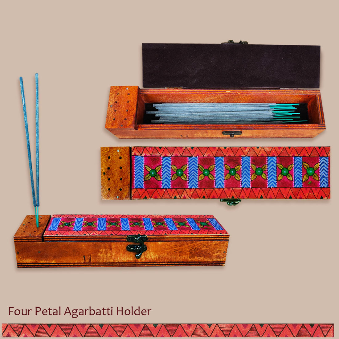 Four Petal Agarbatti Stand & Storage Box