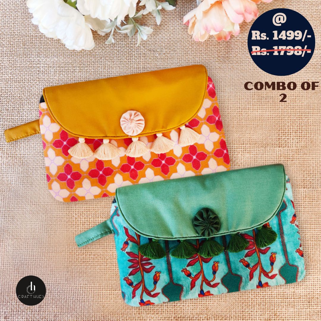 Green-Yellow tiles Wallet Combo