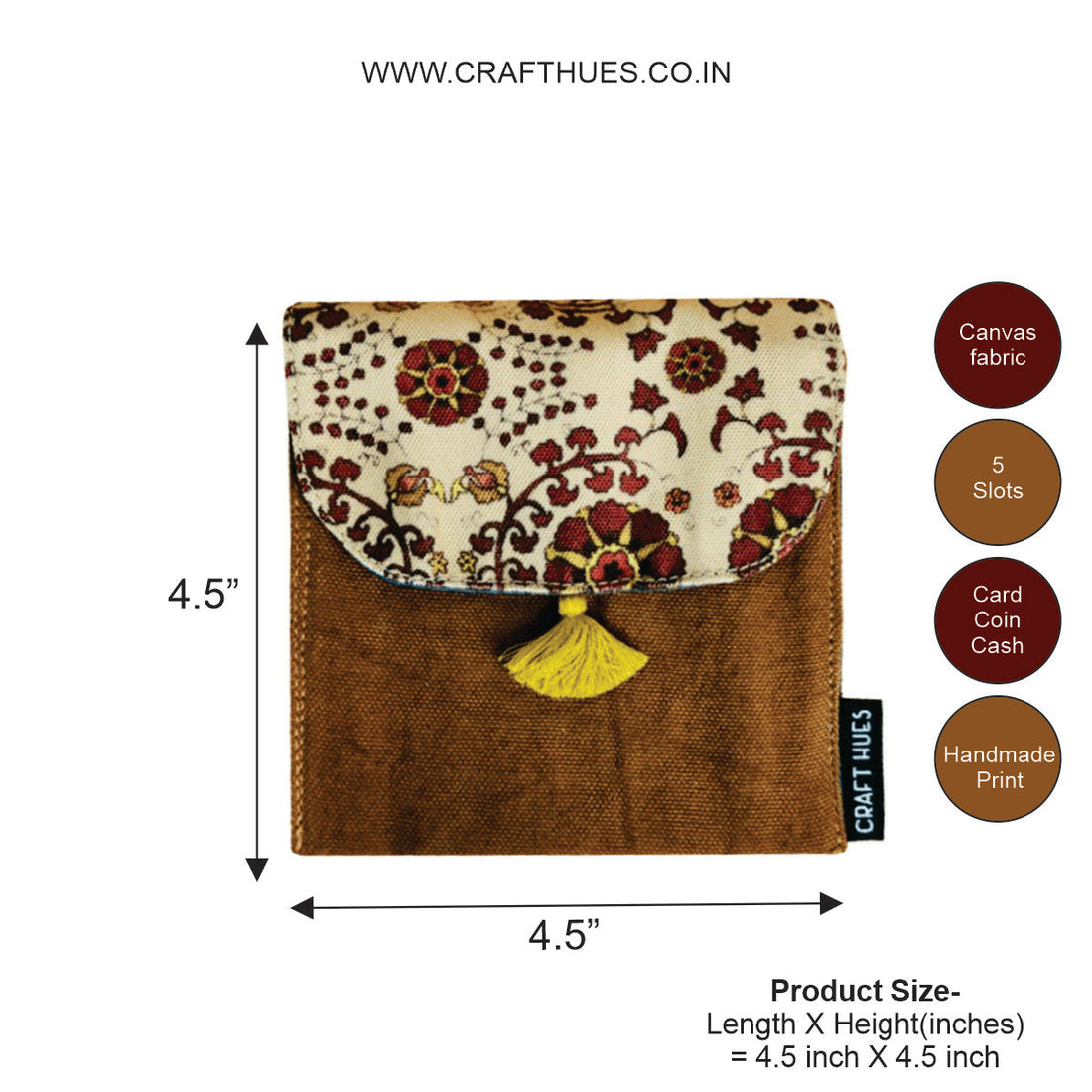 5 COMPARTMENT MINI WALLET-GREEN MAROON SUZANI