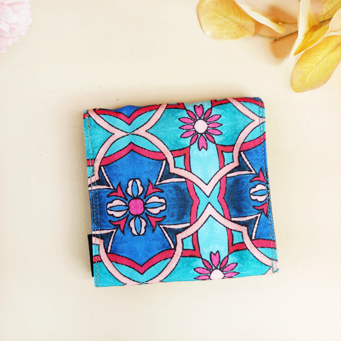5 COMPARTMENT MINI WALLET-TEAL TILE