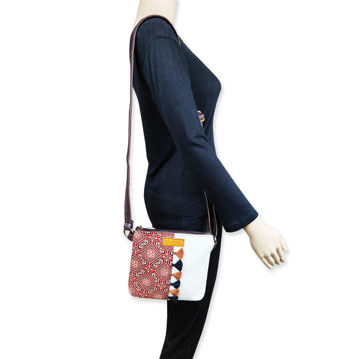 Maroon Tiles Sling/Pouch Bag Combo