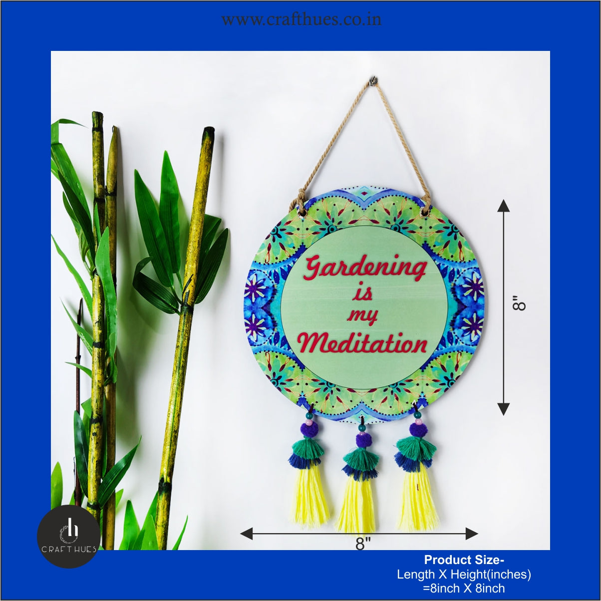 Gardening is Meditation Wall hanging
