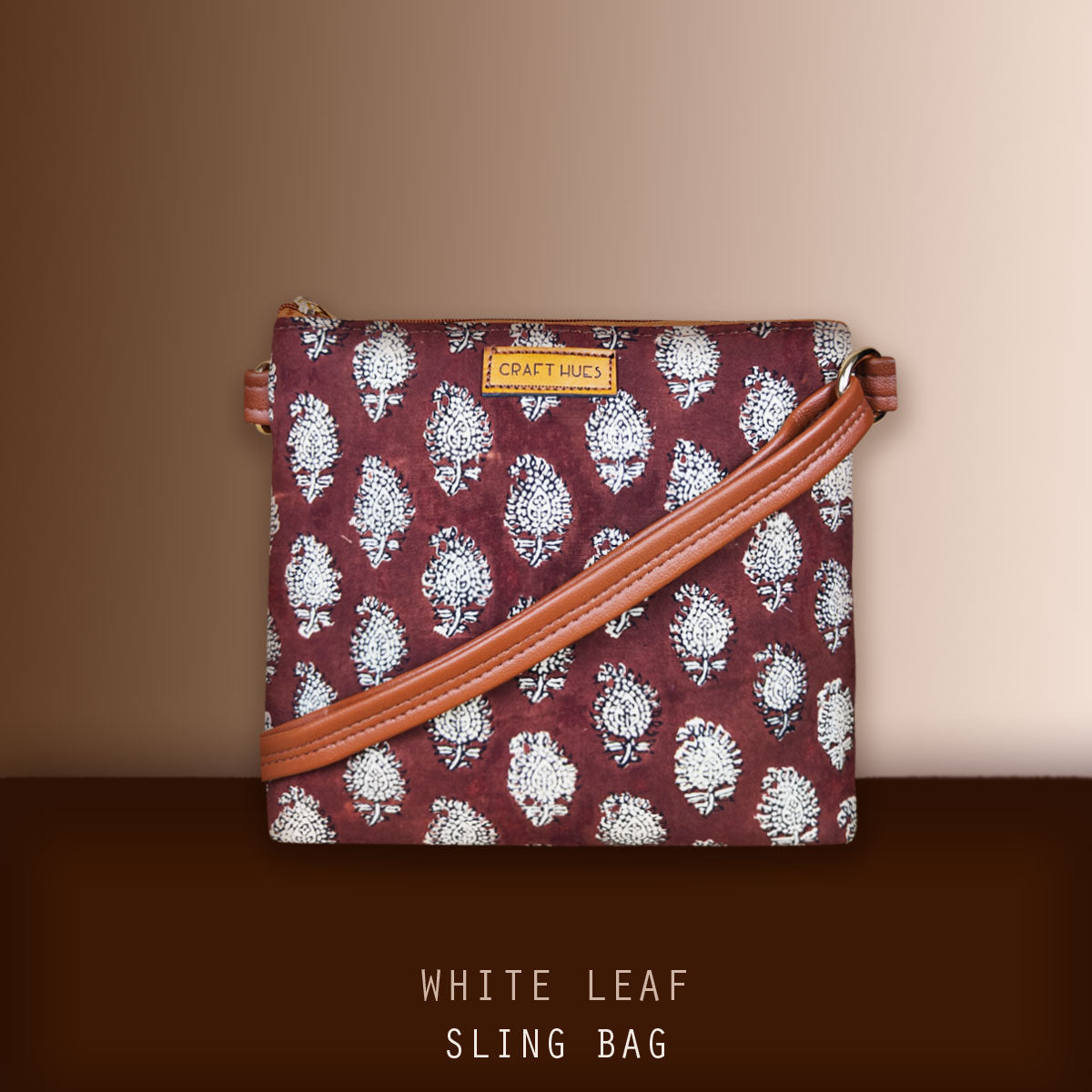 White Leaf Sling Bag