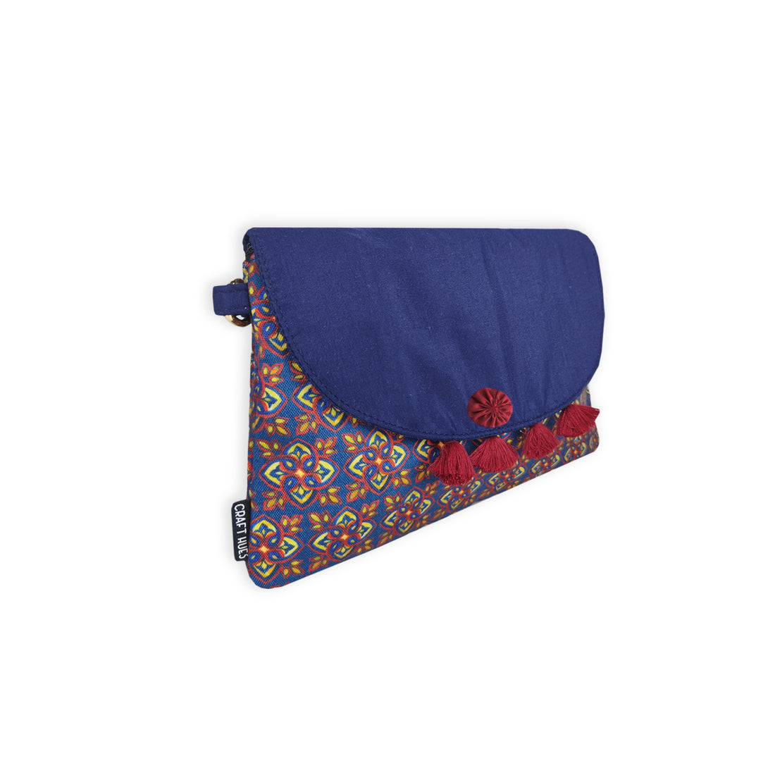 Flap Tassel Sling Bag- Blue Knot