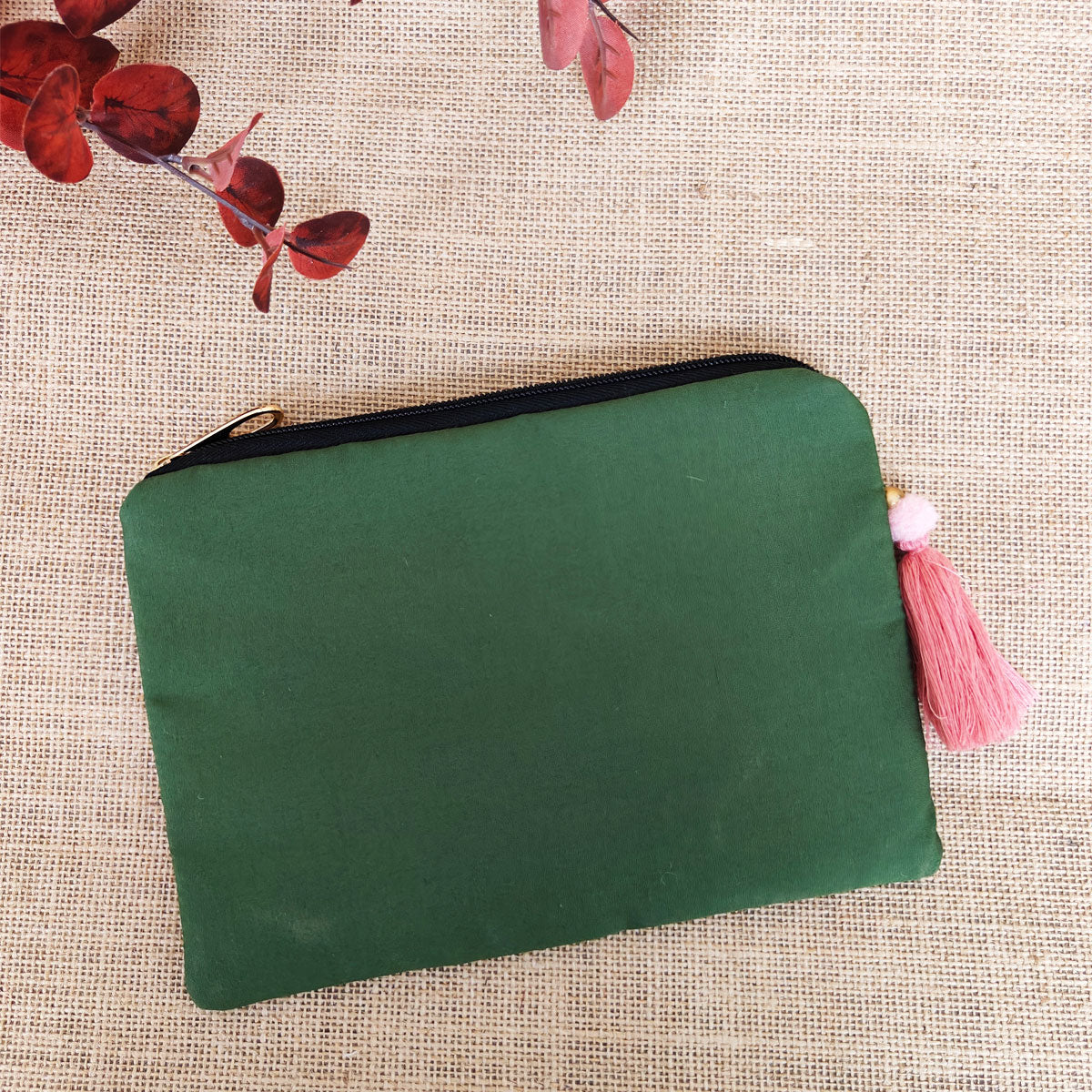 Green Mughal Art Canvas Tote/Pouch Combo