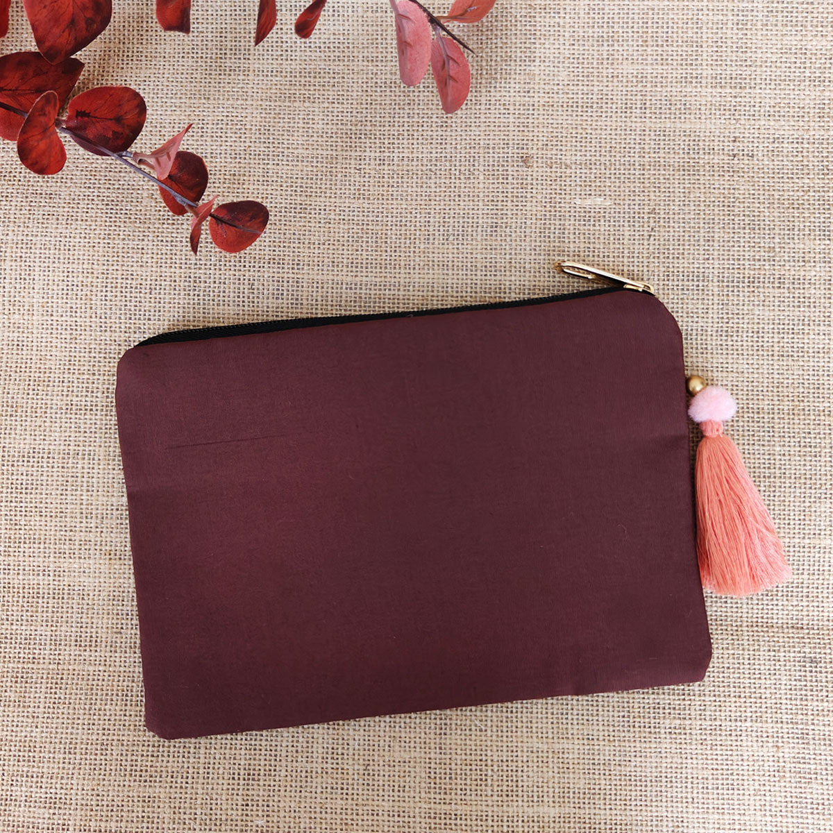 Peach Mughal Tile Canvas Tote/Pouch Combo