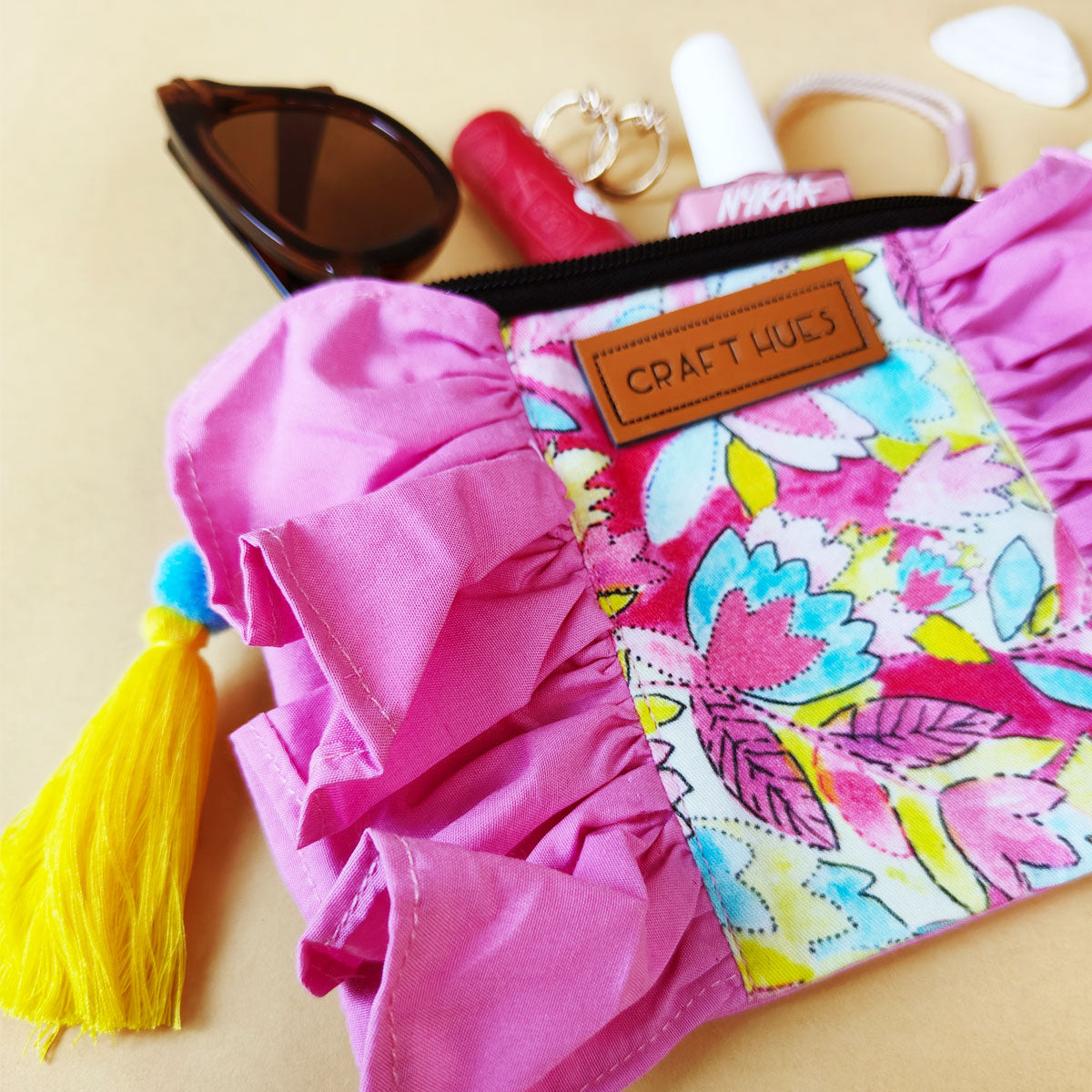 Pink Garden Pouch Bag