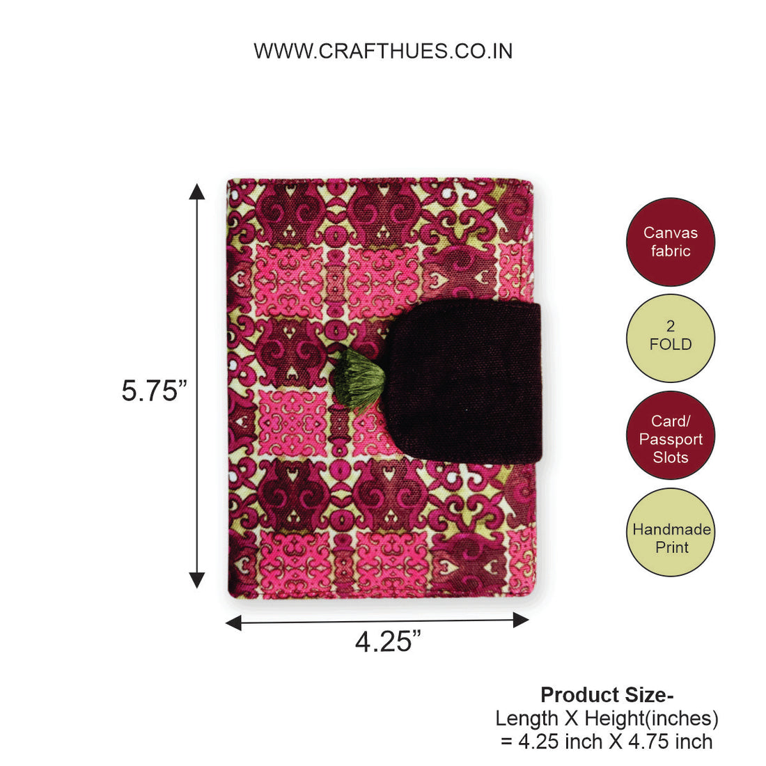 Passport Case- Pink Knot