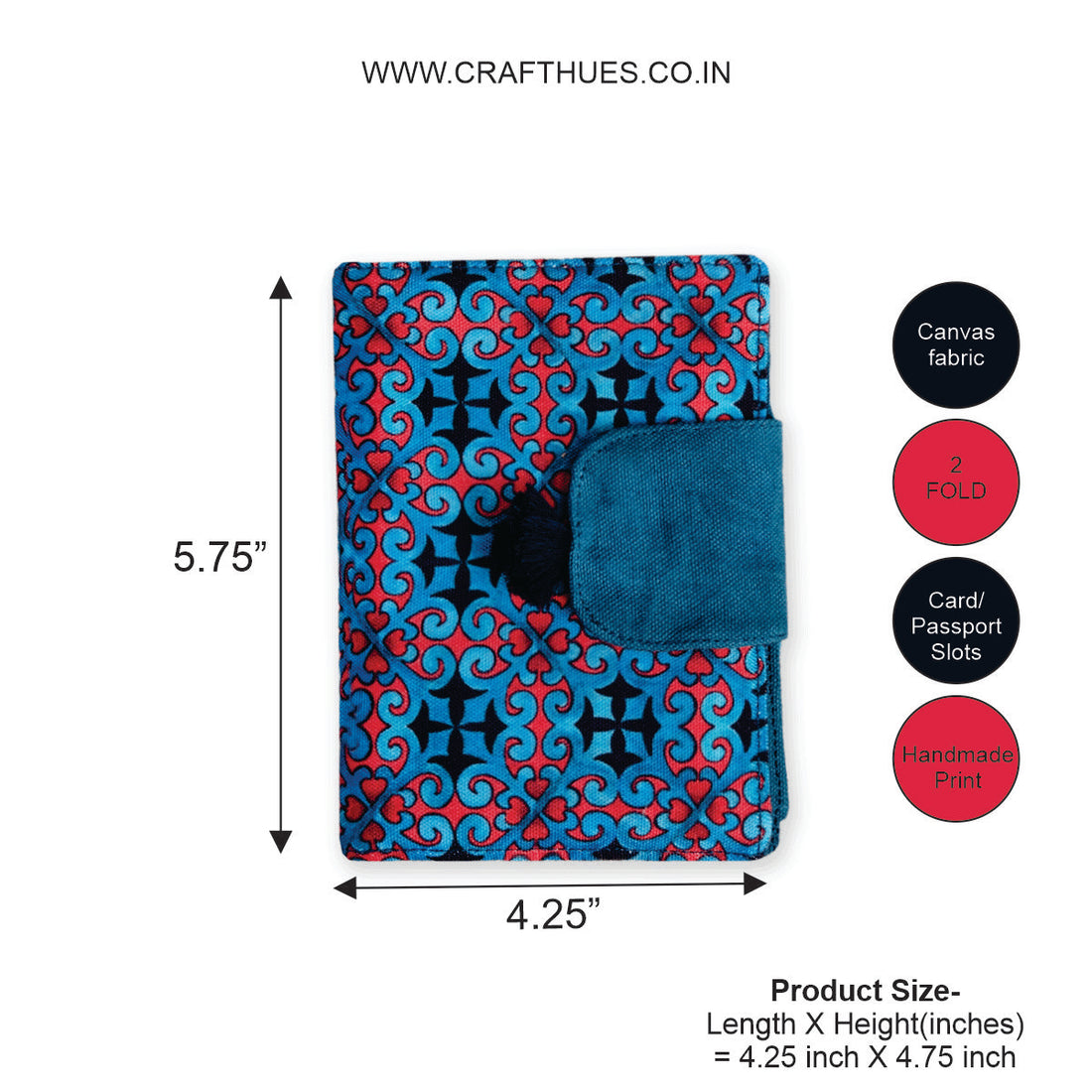 Passport Case- Teal Knot