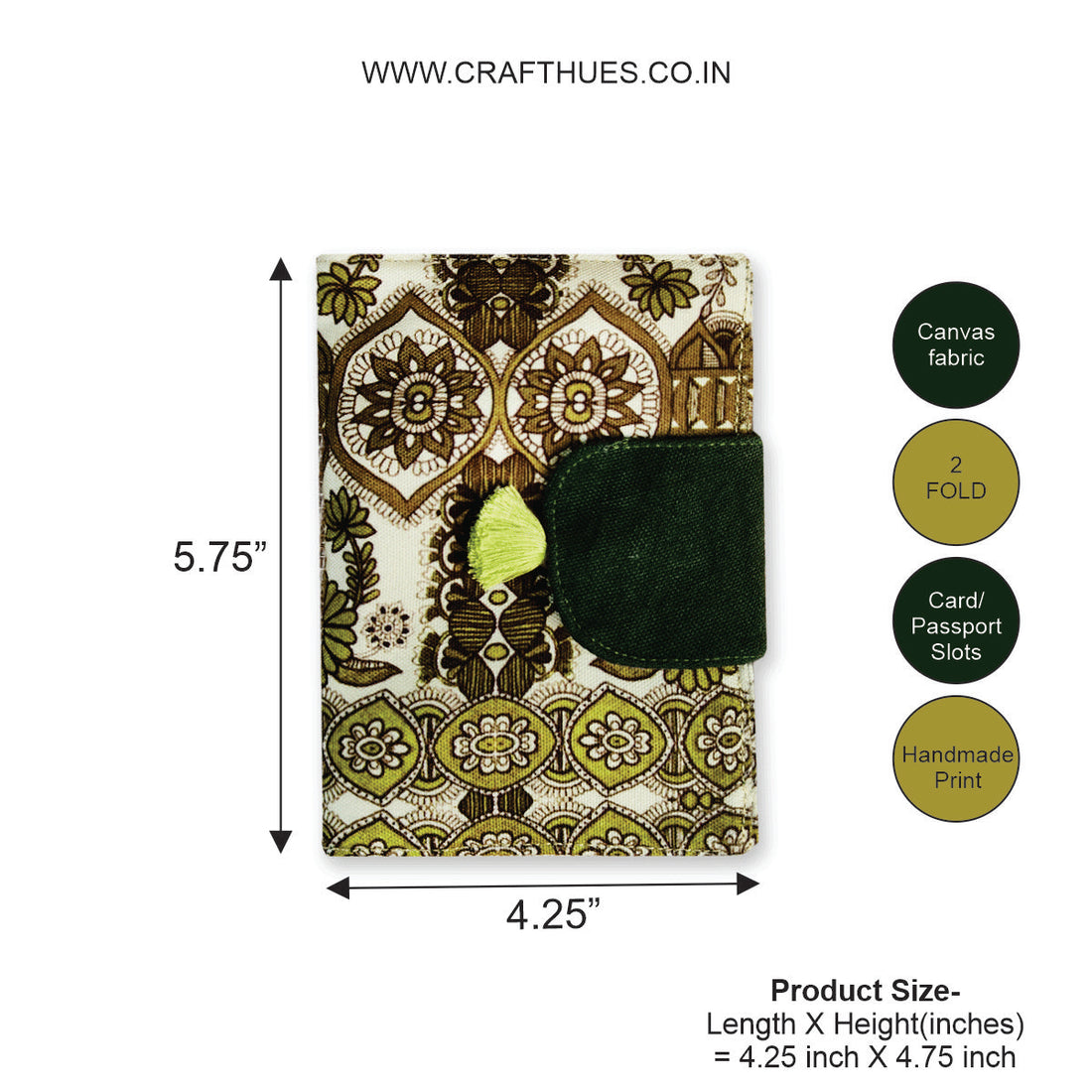 Passport Case- Green Madhubani