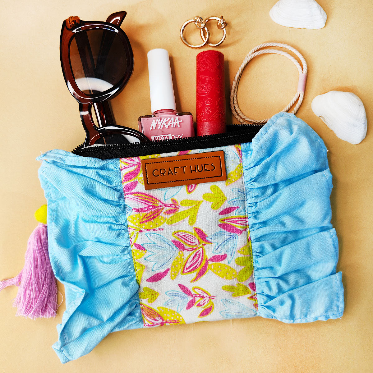 Summer Garden Ruffle Pouch Bag Combo