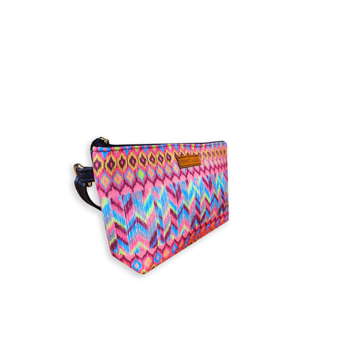 Brown Ikkat Baguette with Pouch