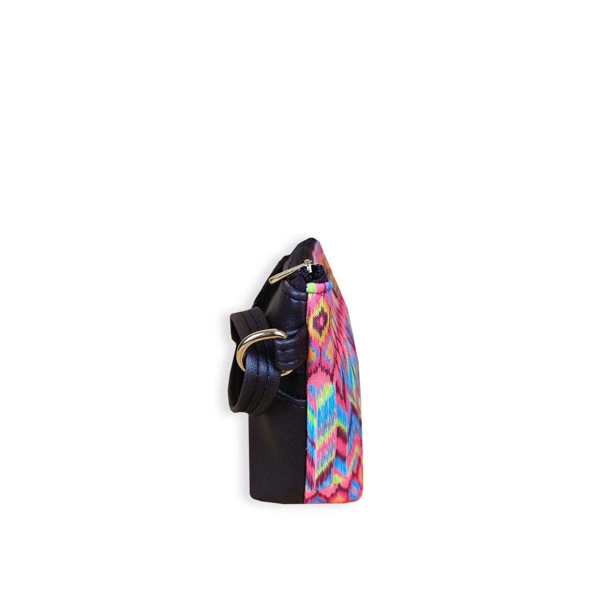 Brown Ikkat Baguette with Pouch