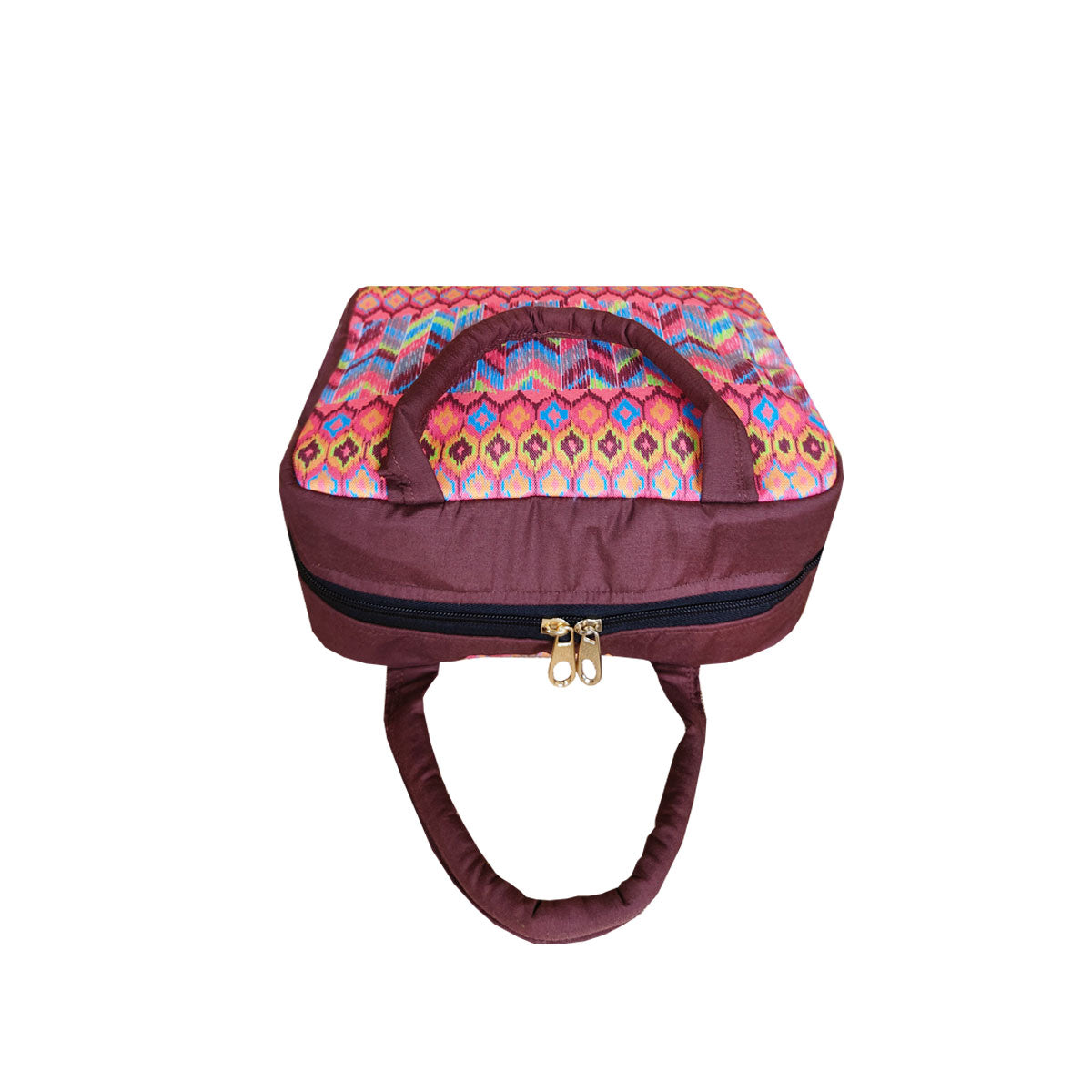 Brown Ikkat Lunch Bag