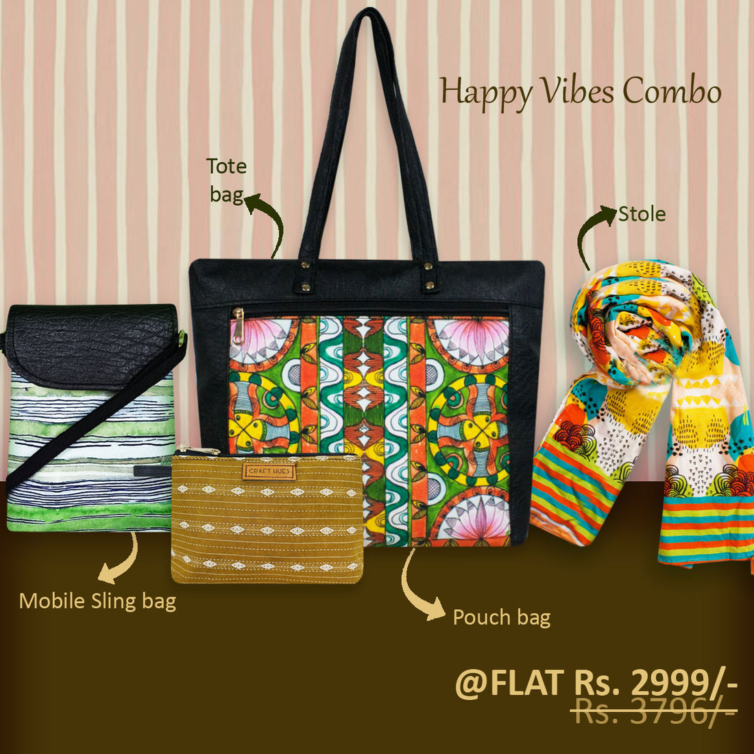 Happy Vibes Bags Combo