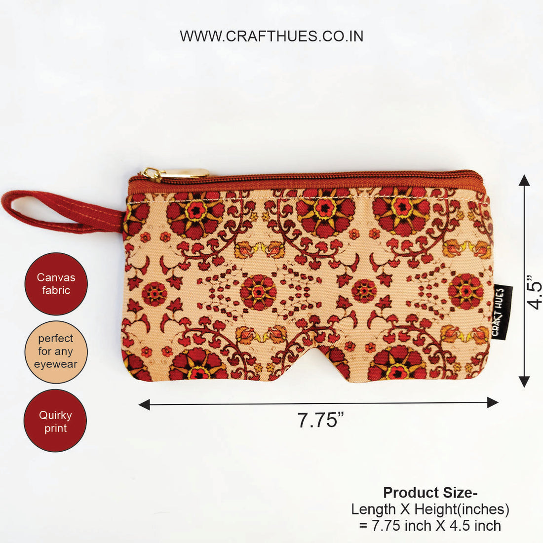 Eyewear/Sunglass Case-Green Maroon suzani-Green Madhubani Combo