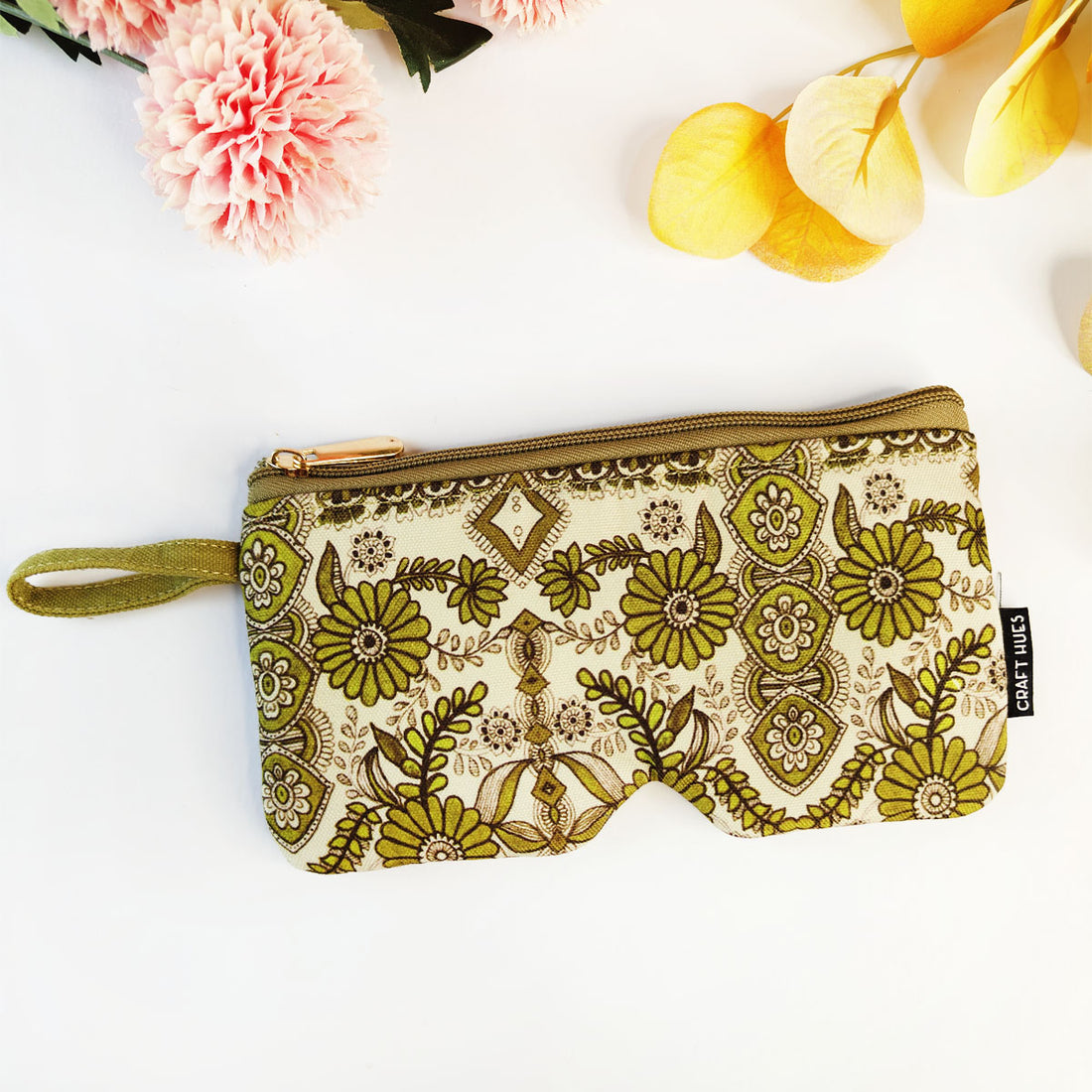 Eyewear/Sunglass Case-Green Madhubani