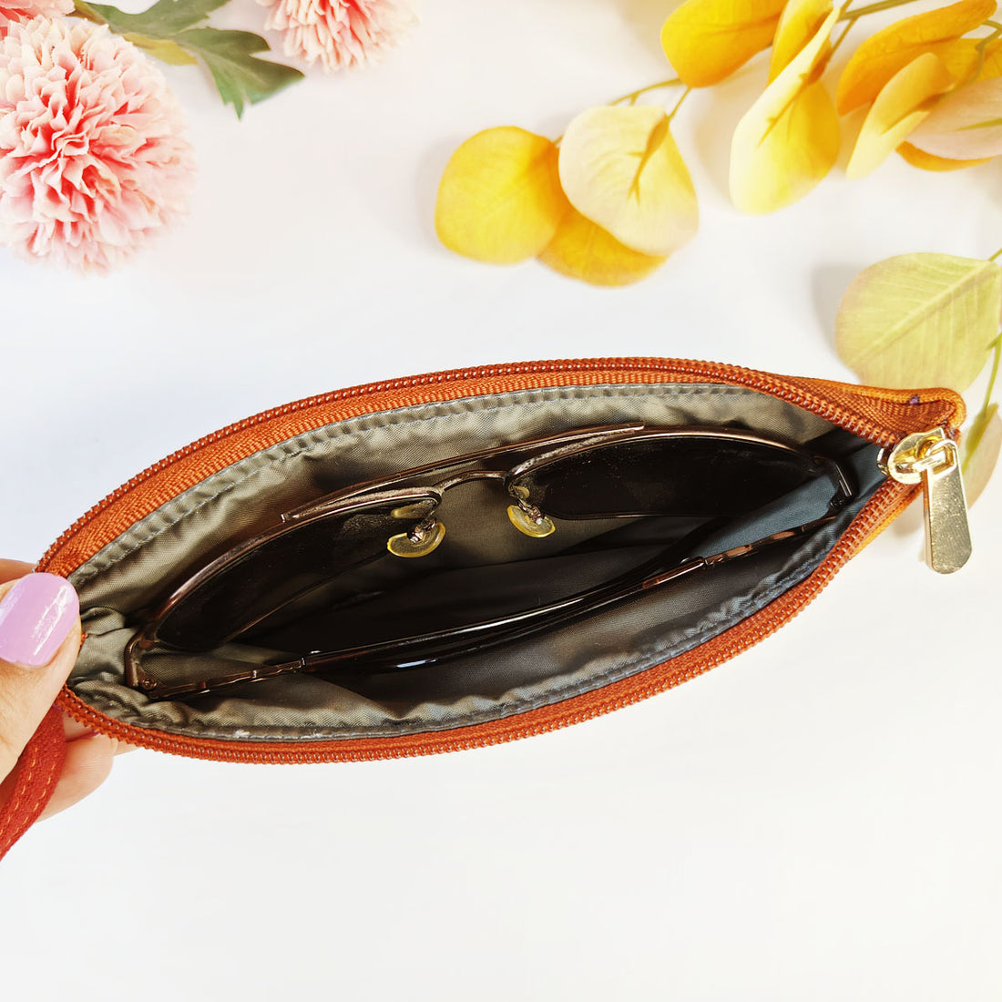 Eyewear/Sunglass Case-Purple Orange Tile