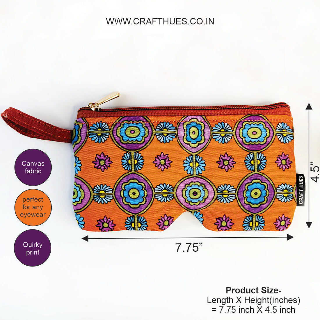 Eyewear/Sunglass Case-Purple Orange Tile