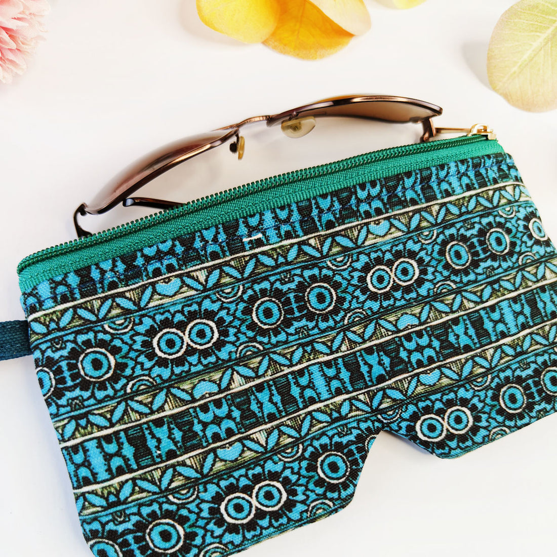 Eyewear/Sunglass Case-Aztec Teal