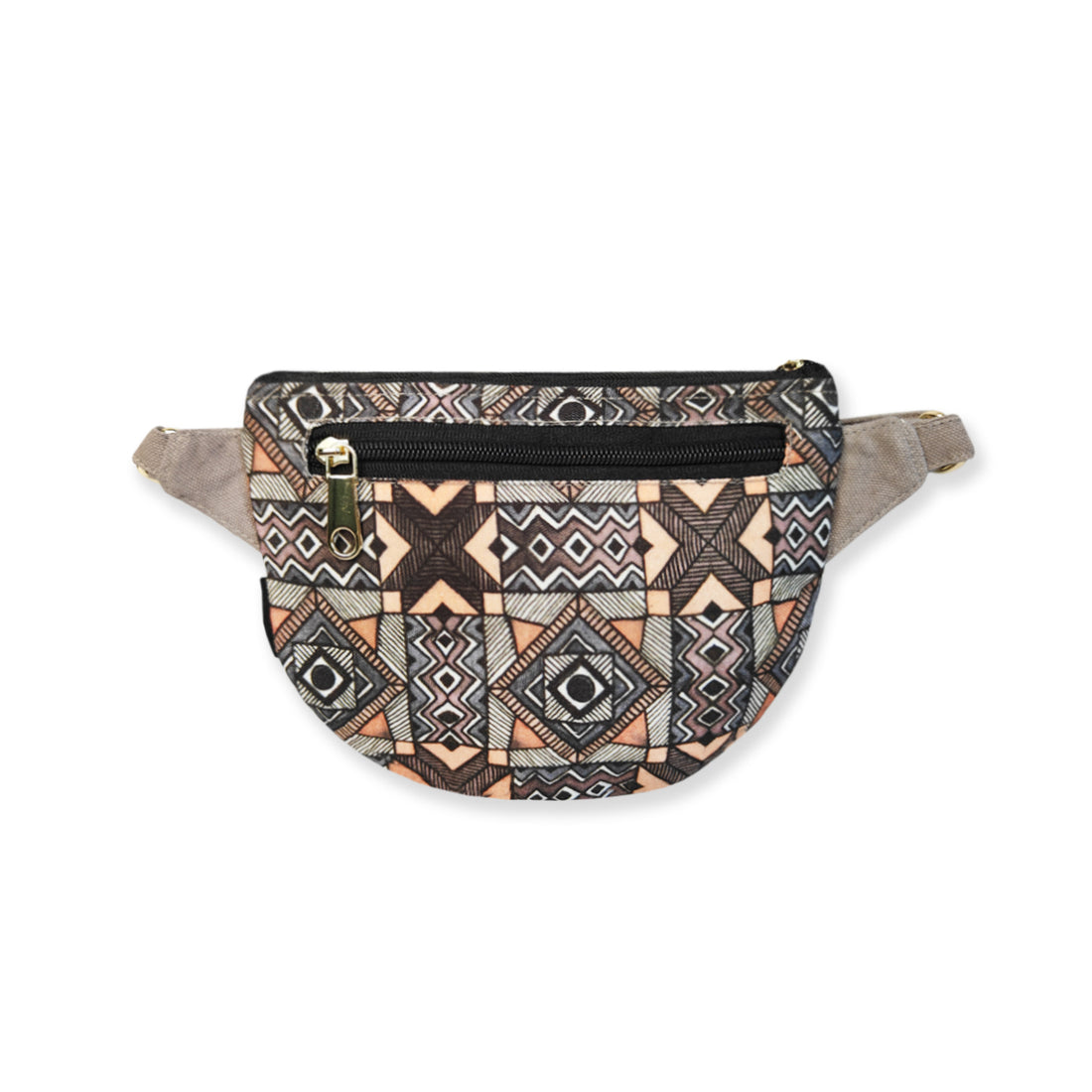 Fanny Pack/Coin Pouch Combo- Grey Madhubani