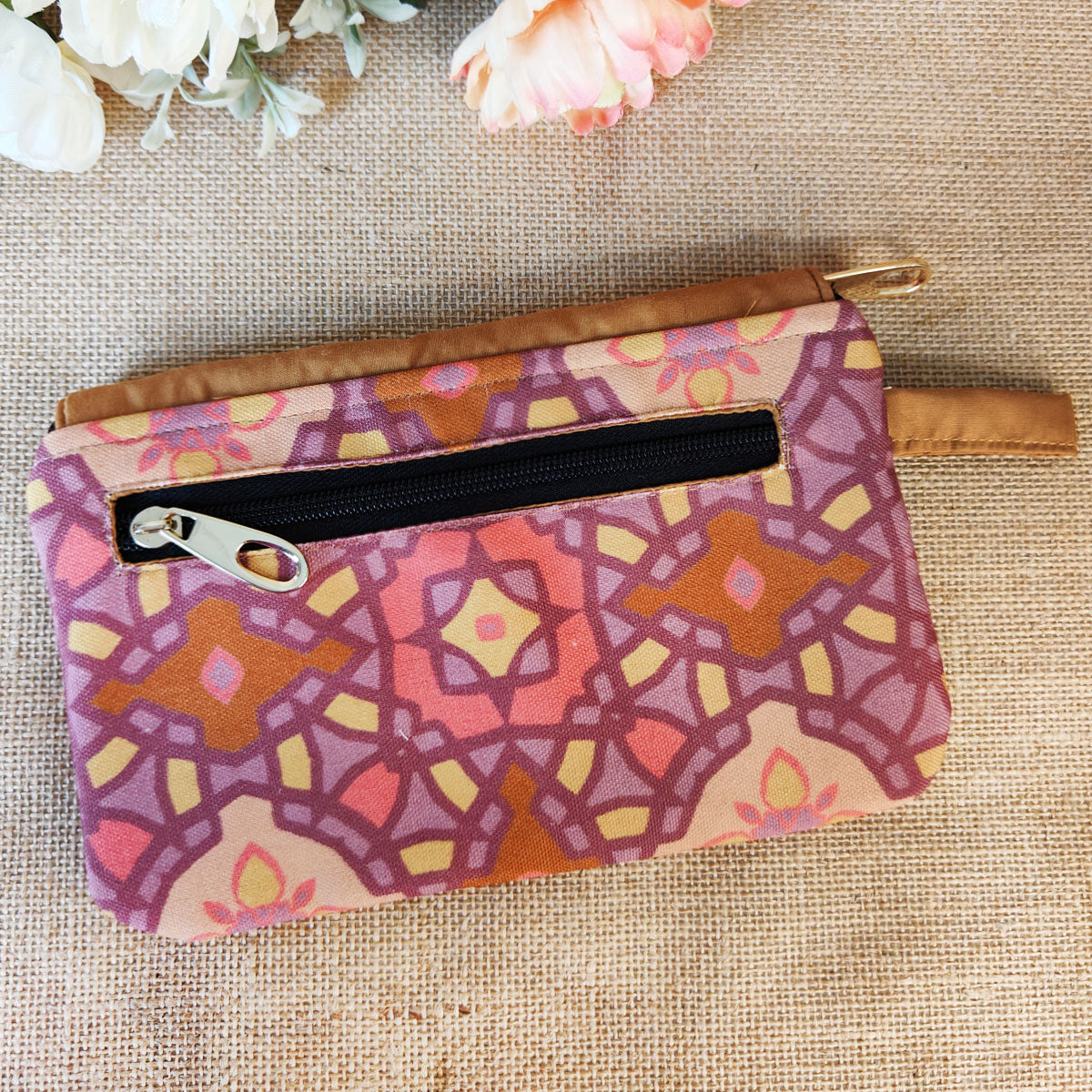 Golden-Pink Tiles Wallet Combo