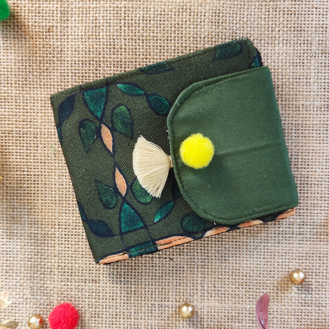Green Kollam Flap Mini Wallet