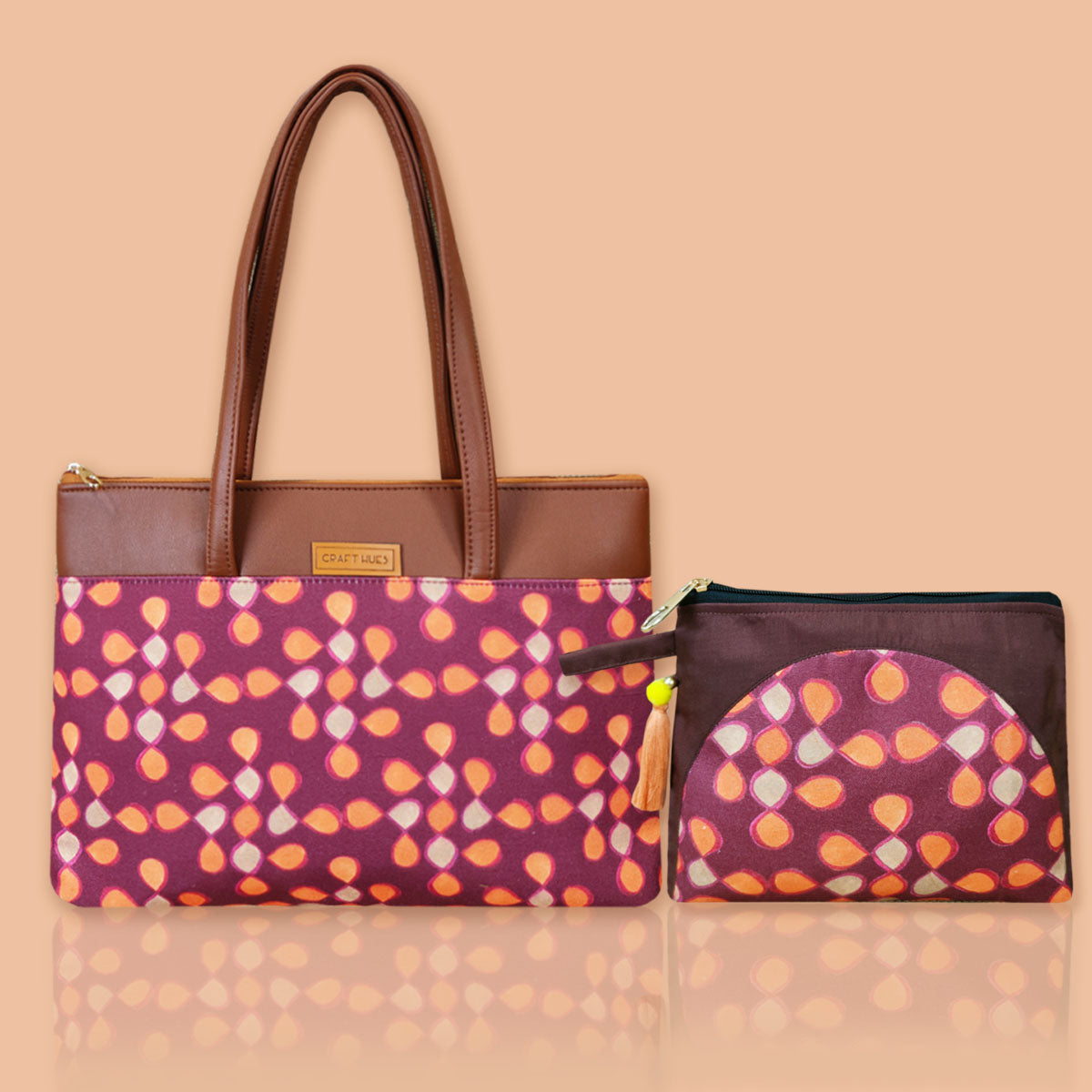Orange Kollam Tote/Pouch Combo