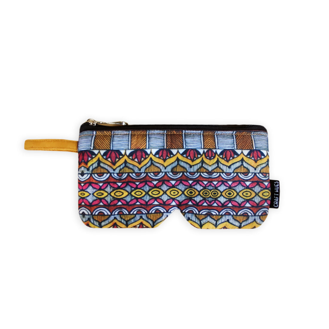 Eyewear/Sunglass Case-Madhubani Mustard Border