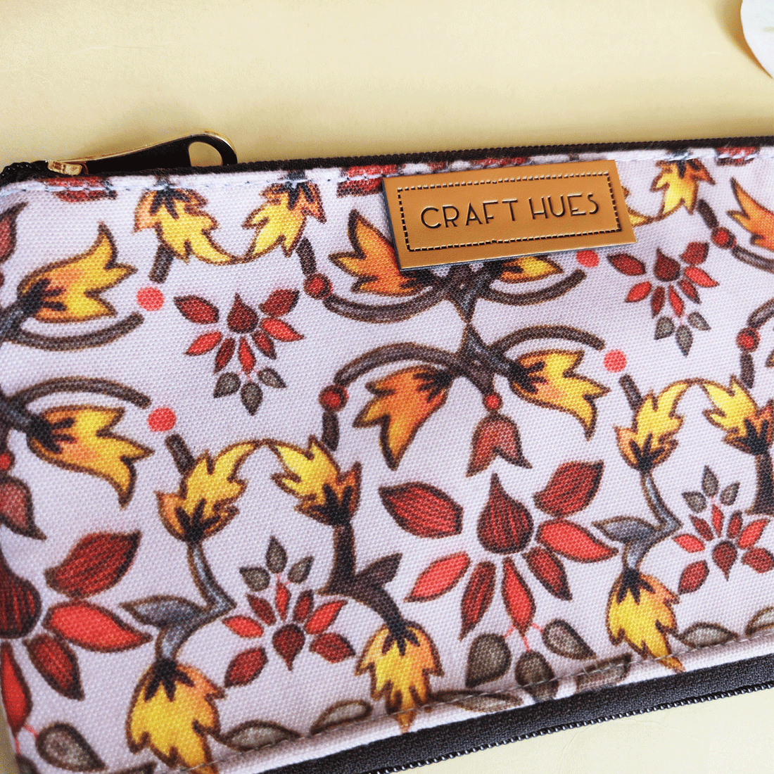 Dual-Zip Wallet- Maroon Floral