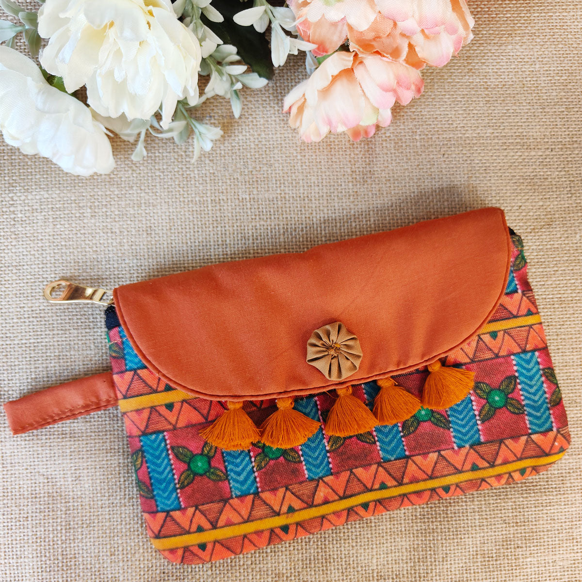 Orange-Green Aztec Wallet Combo