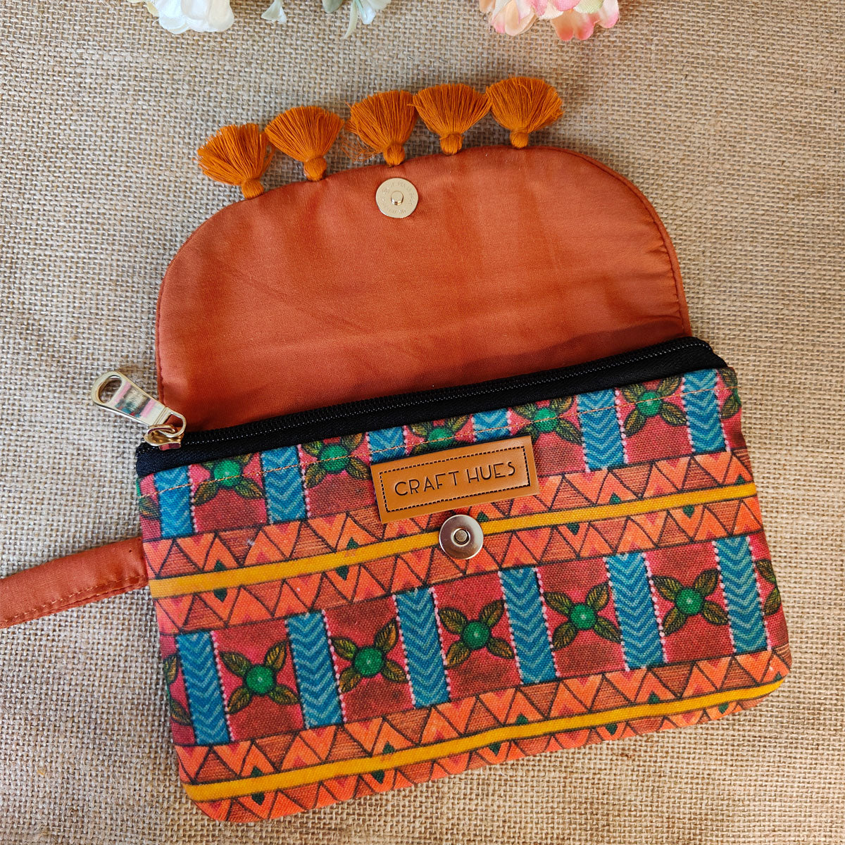 Orange-Green Aztec Wallet Combo
