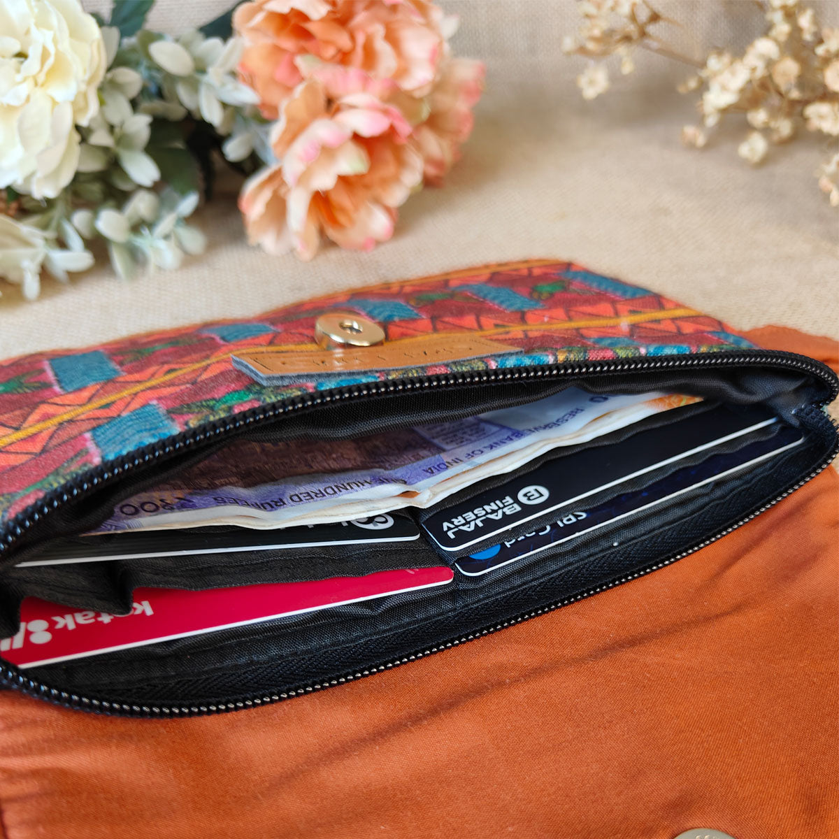 Orange-Green Aztec Wallet Combo