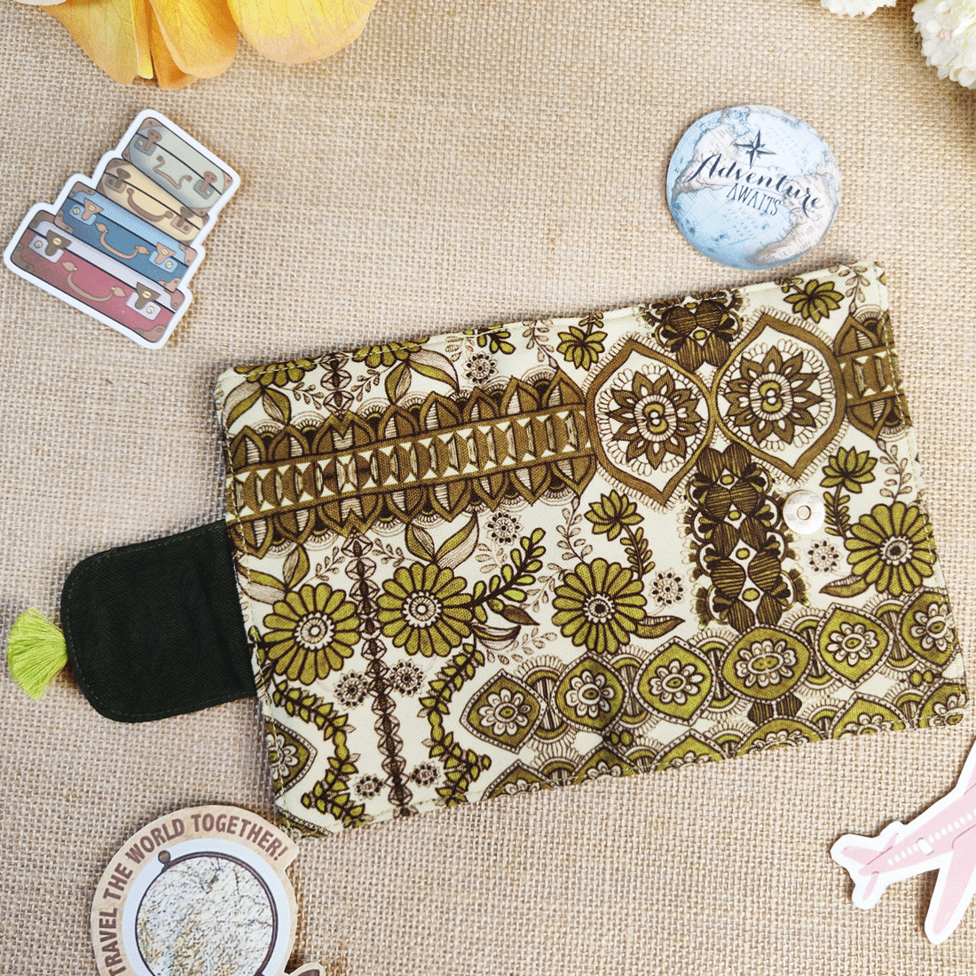 Passport Case- Green Madhubani