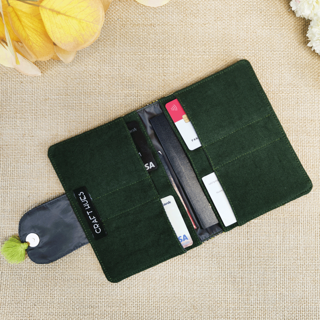 Passport Case- Green Madhubani