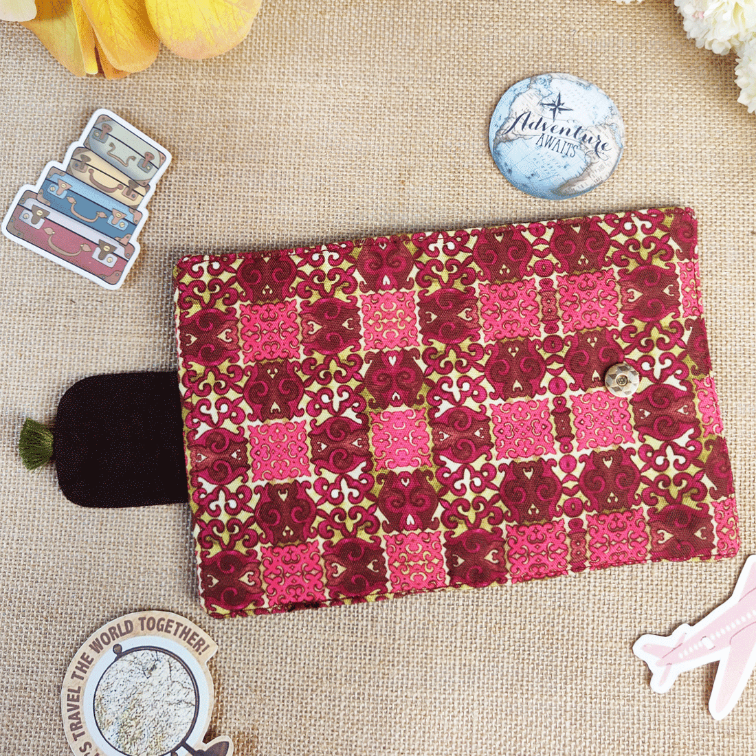 Passport Case- Pink Knot