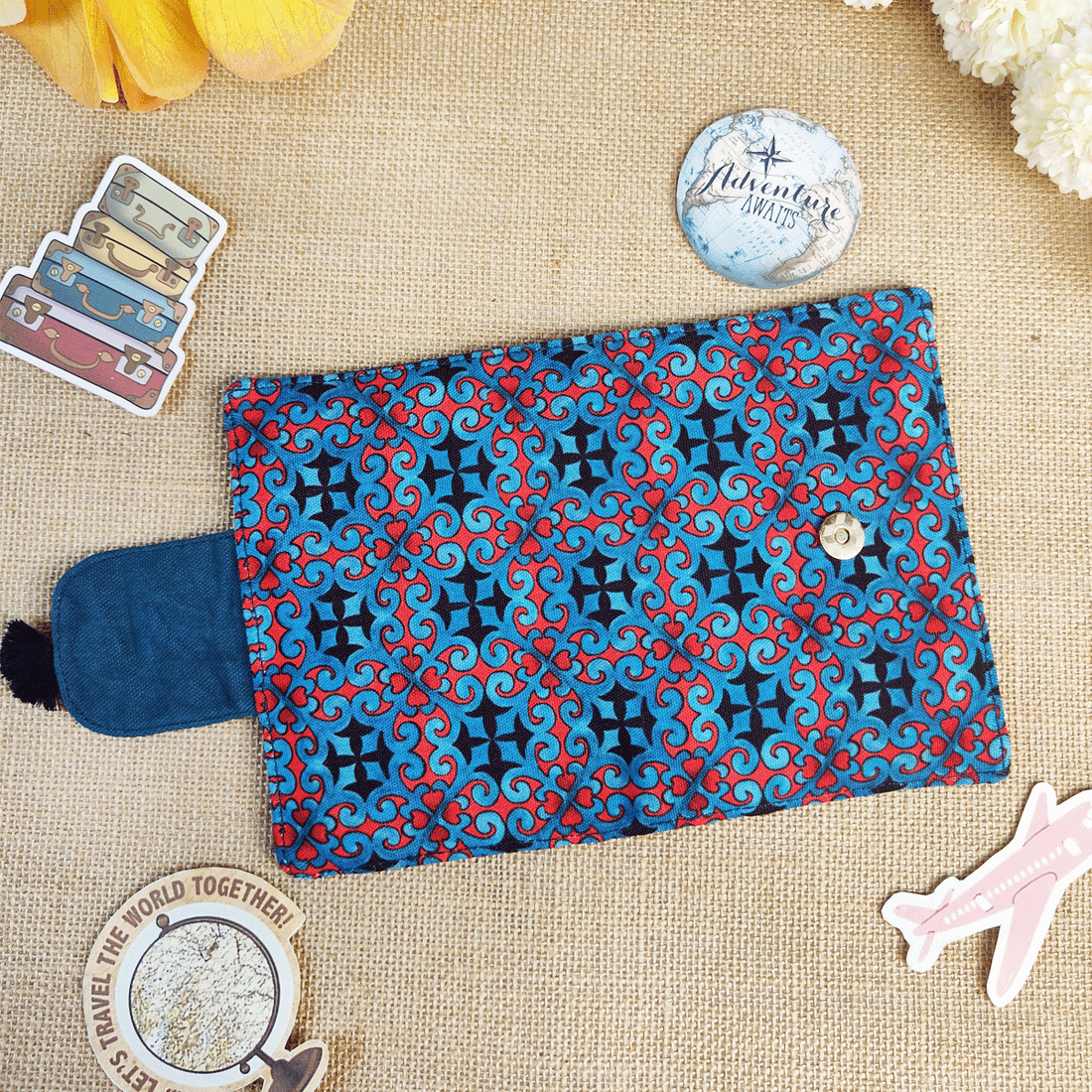 Passport Case- Teal Knot