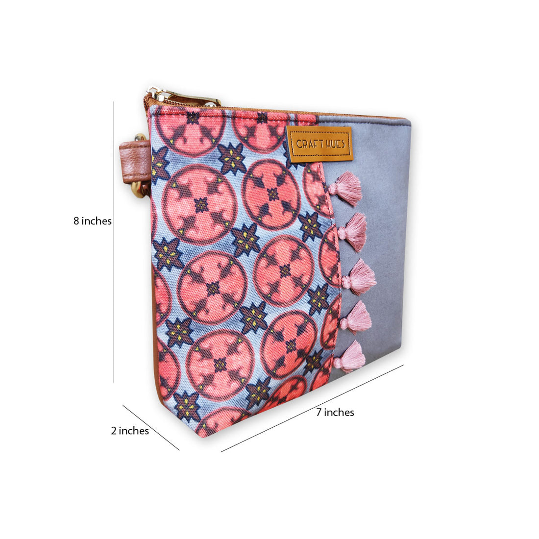 Peach Chakra Half Print Sling/Pouch Bag Combo
