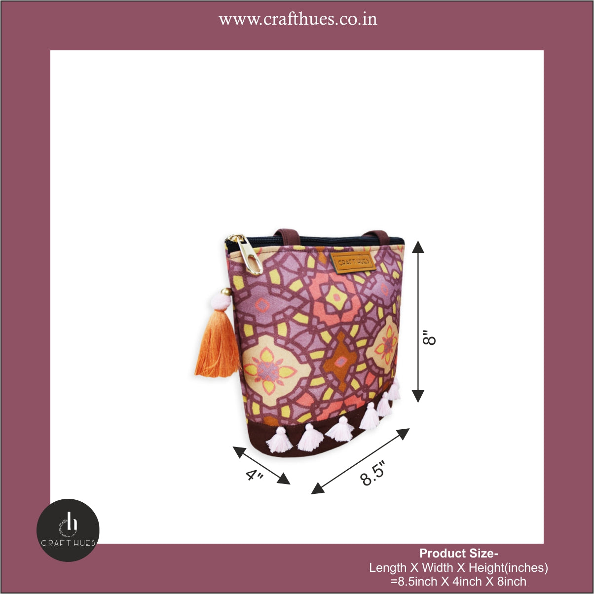 Peach Mughal Bucket Bag