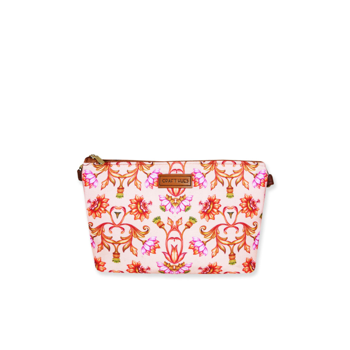Peach Mughal Baguette with Pouch