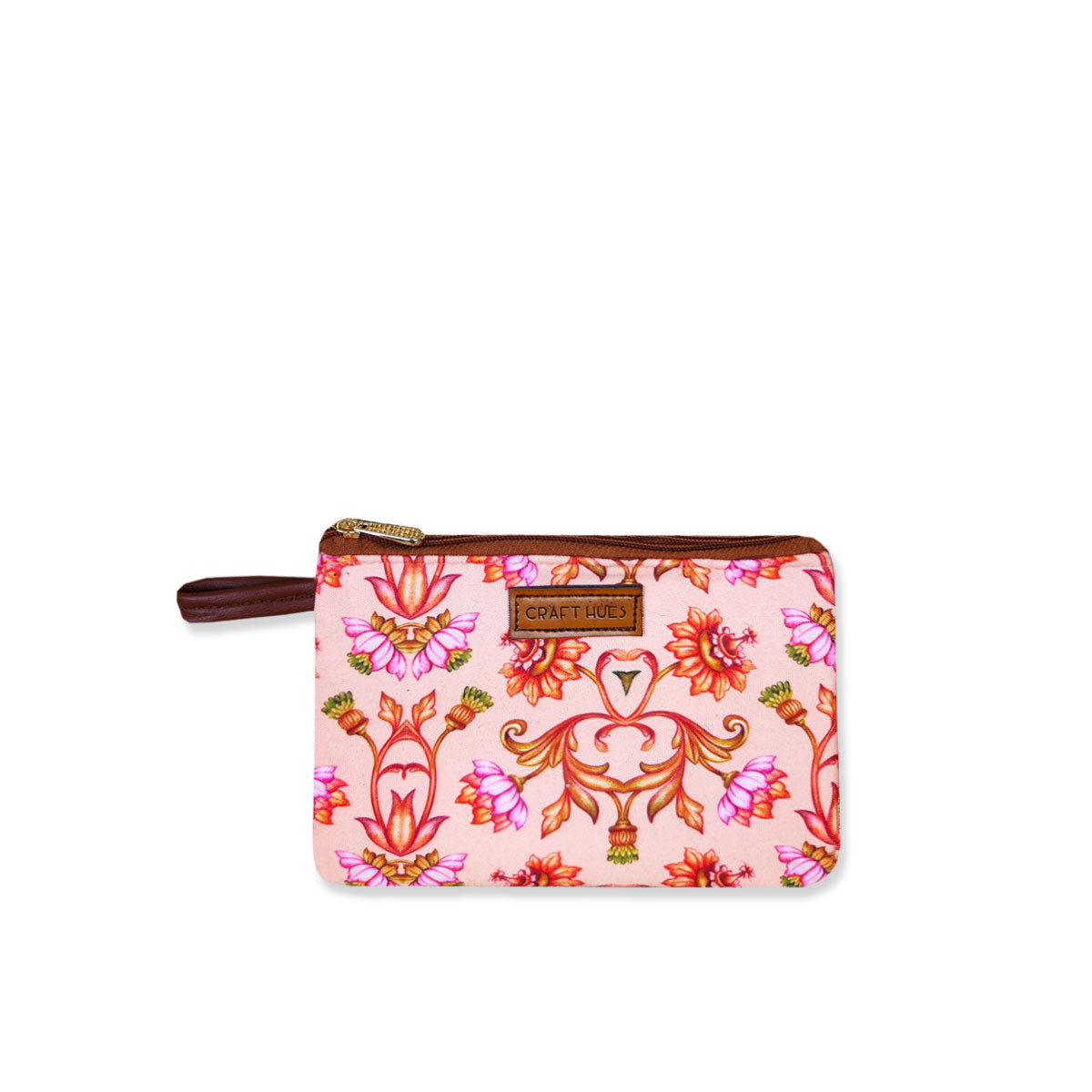 Peach Mughal Baguette with Pouch