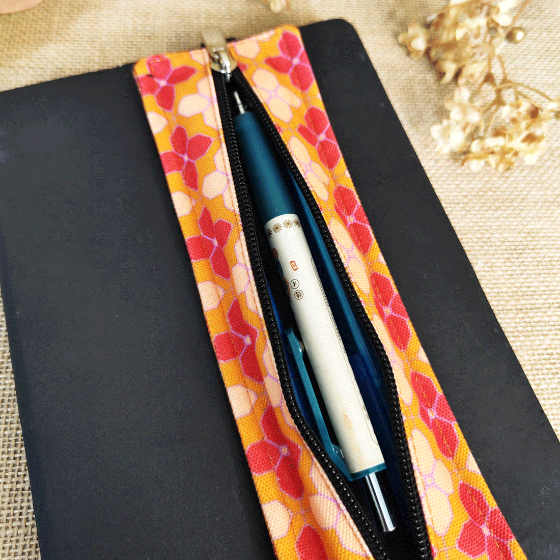 Orange Tiles Pencil Pouch Combo