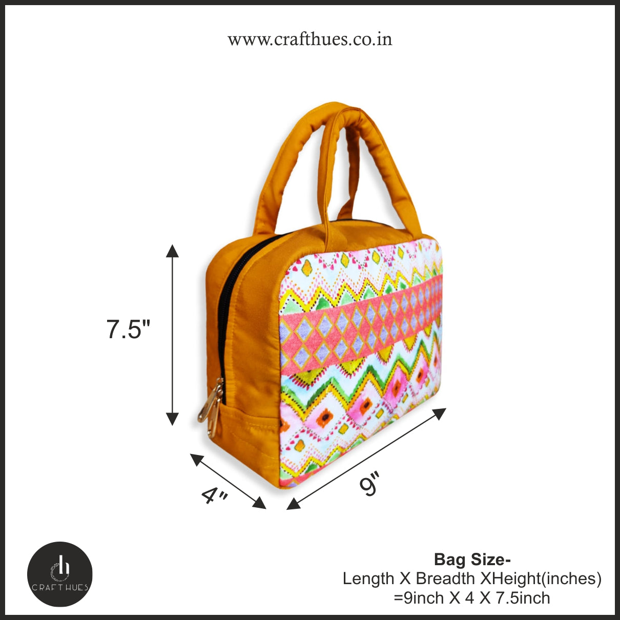 Pink Ikkat Lunch Bag