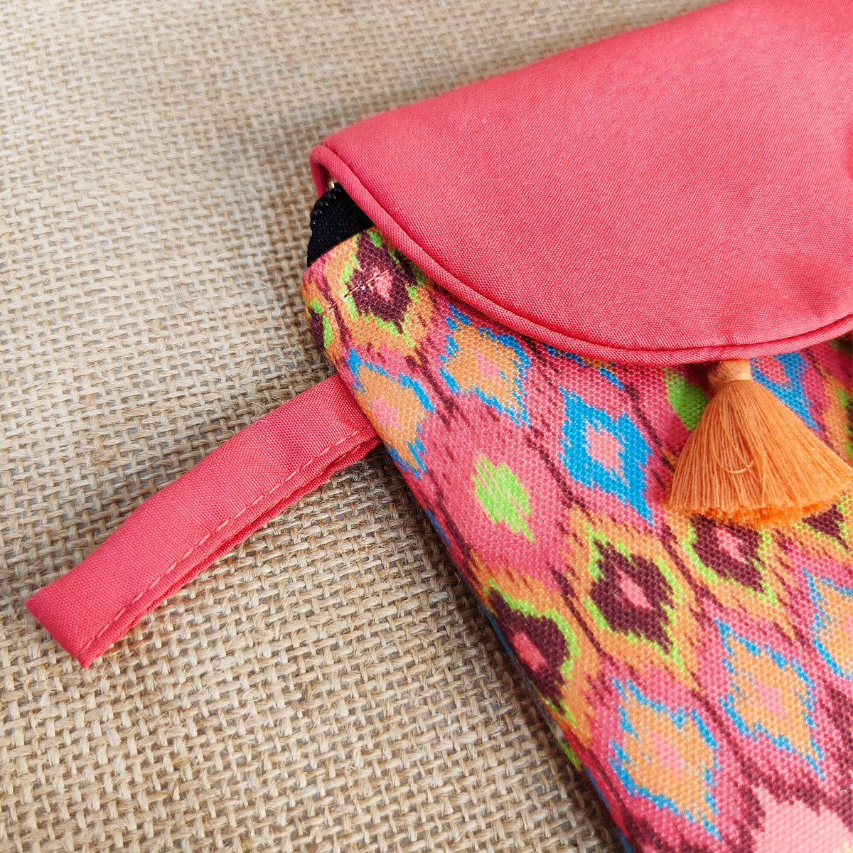 Pink Ikkat Wallet