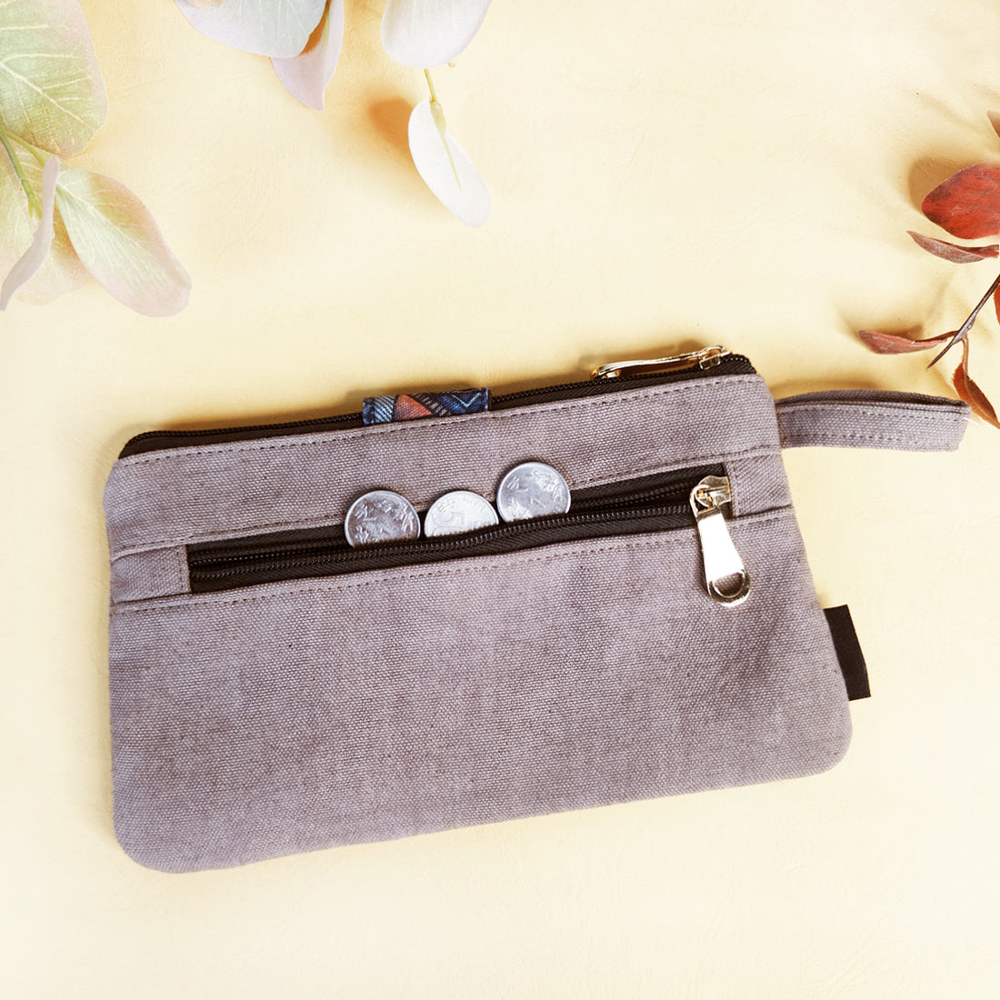 Long Plain Wallet Combo - Maroon/Grey
